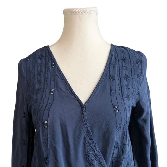 Aeropostale Blue Wrap Blouse - Picture 2 of 8